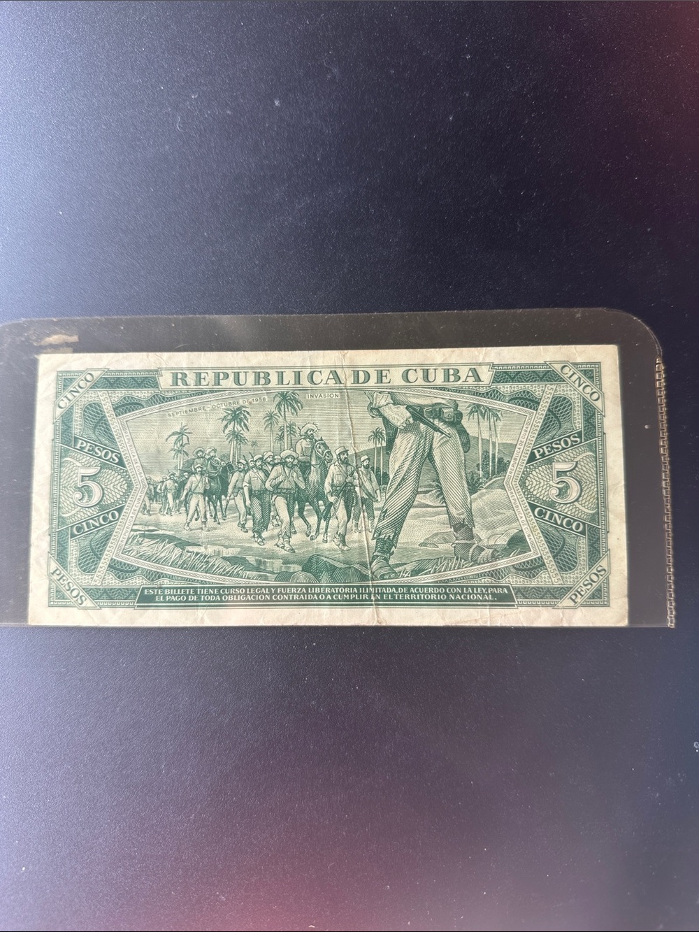 1990 Republic Of Cuba 5 Pesos Banknote - Rare Very Few For Sale - Antonio Maceo!